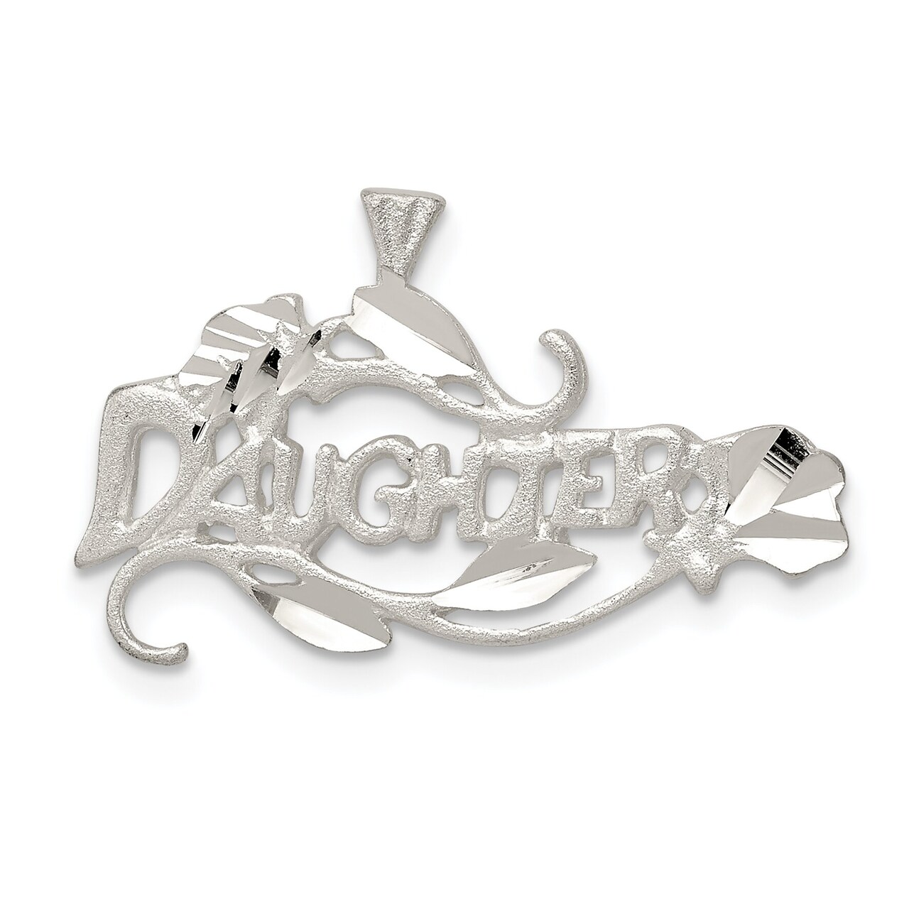 Sterling Silver Daughter Charm Pendant Family Jewelry 17mm x 25mm